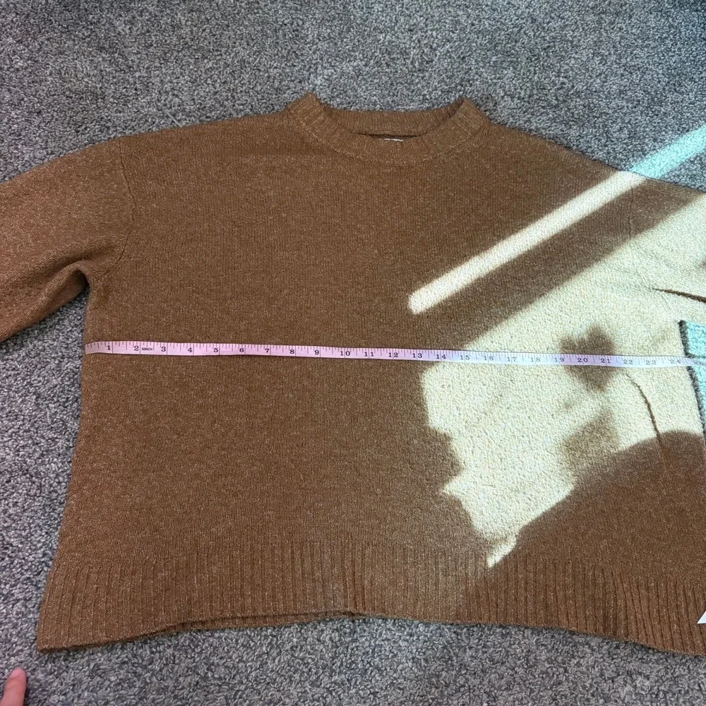 American Eagle Sweater Womens Large Brown Crewneck Marled Knit Pullover Cozy - Picture 6 of 12